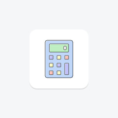 Calculator lineal color icon , vector, pixel perfect, illustrator file