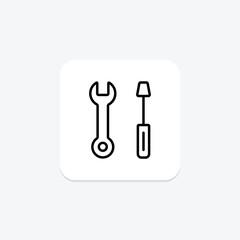 Repair Tools line icon, vector, pixel perfect, illustrator file