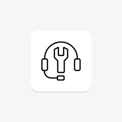 Headphone Repair line icon , vector, pixel perfect, illustrator file