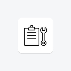 Glass Repair line icon , vector, pixel perfect, illustrator file