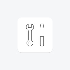 Repair Tools thinline icon , vector, pixel perfect, illustrator file