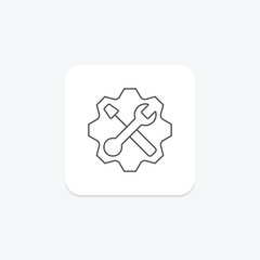 Fixing Process thinline icon , vector, pixel perfect, illustrator file