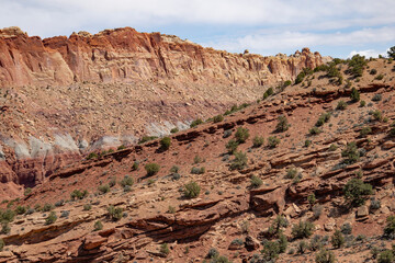 Fototapeta premium The Waterpocket Fold from the Fremont Gorge Trail, Capitol Reef National Park, Utah 