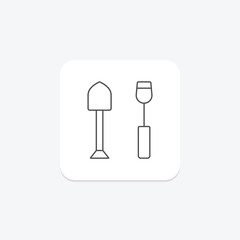 Garden Tool Repair thinline icon , vector, pixel perfect, illustrator file