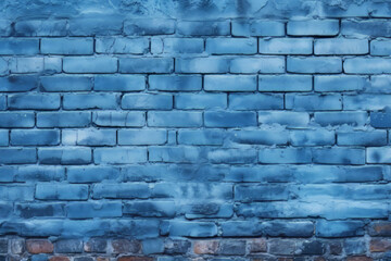Fototapeta premium Processed collage of dark blue old brick wall texture. Background for banner, backdrop or texture