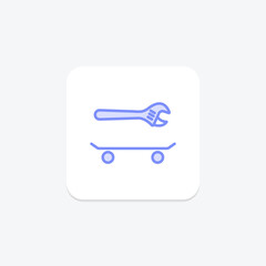 Skateboard Repair duotone line icon , vector, pixel perfect, illustrator file