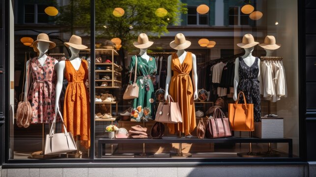 50  off sale promotion sign on glass storefront door of women s clothing retail store