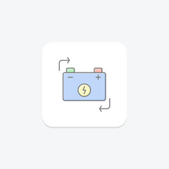 Battery Replacement lineal color icon , vector, pixel perfect, illustrator file