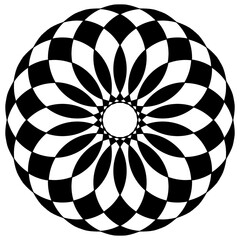 black and white circle illusion