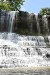 Fototapeta premium waterfall in the forest, waterfall, Beautiful nature, Nature, Thid Mi Waterfall, Nam Nao District, Phetchabun, Thailand