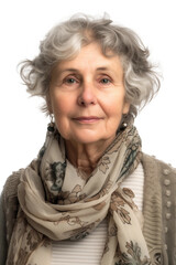 Passfoto - Ältere Frau mit grauen Haaren