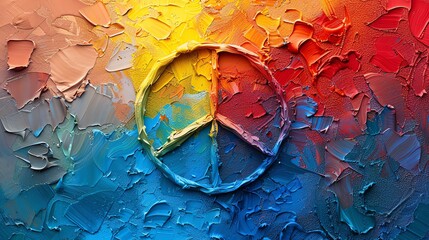 Palette arranged with colors forming a peace sign motif