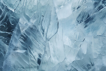 Obraz premium Processed collage of blue cold cracked ice surface texture. Background for banner, backdrop