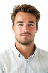 Obraz premium Passfoto - Junger Mann mit Dreitagebart