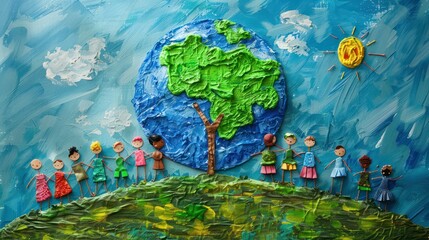 Fototapeta premium People from different countries and classes working together to preserve the earth's ozone layer is a great reflection of unity.