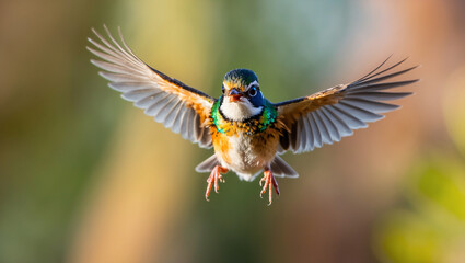 Fototapeta premium Baby bird in first flight.