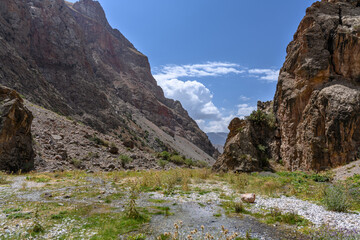 A stormy river in the mountains of Tajikistan.