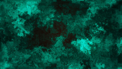 Colored texture of scratched wall with stains. Turquoise abstract texture background of rusty metal sheet with scratches and cracks pattern. Grunge background with space for text or image. 