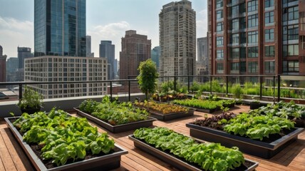 Fototapeta premium Elevated Urban Rooftop Garden