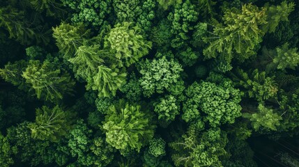 Lush green forest canopy from above, showcasing the vibrant ecosystem and the importance of nature conservation. 