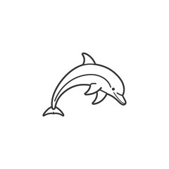 minimalist dolphin line art icon logo symbol