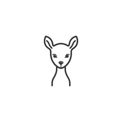 Obraz premium minimalist doe line art icon logo symbol