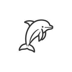 Fototapeta premium minimalist dolphin line art icon logo symbol
