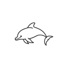 Obraz premium minimalist dolphin line art icon logo symbol