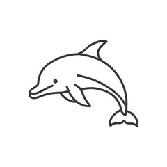 Fototapeta premium minimalist dolphin line art icon logo symbol