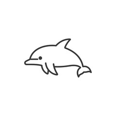 Obraz premium minimalist dolphin line art icon logo symbol