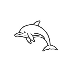 Fototapeta premium minimalist dolphin line art icon logo symbol