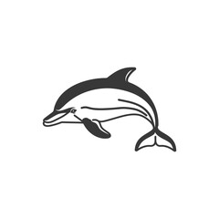 minimalist dolphin line art icon logo symbol