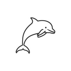 Fototapeta premium minimalist dolphin line art icon logo symbol