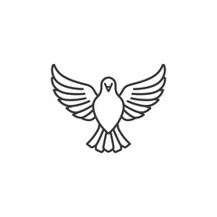 Obraz premium minimalist dove line art icon logo symbol