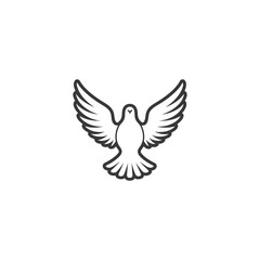 Obraz premium minimalist dove line art icon logo symbol