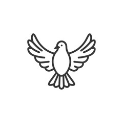 Obraz premium minimalist dove line art icon logo symbol