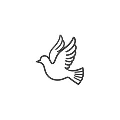 Obraz premium minimalist dove line art icon logo symbol