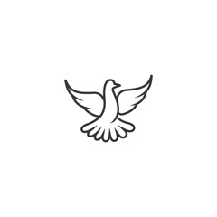 Obraz premium minimalist dove line art icon logo symbol