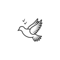 Obraz premium minimalist dove line art icon logo symbol