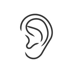 minimalist ear line art icon logo symbol