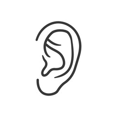 minimalist ear line art icon logo symbol