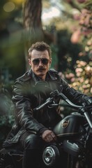 Obraz premium Motorcycle brutal riders, AI generated