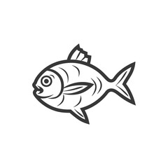 minimalist fish line art icon logo symbol