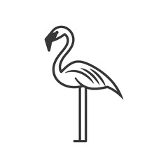 minimalist flamingo line art icon logo symbol