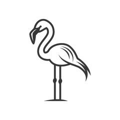 Obraz premium minimalist flamingo line art icon logo symbol