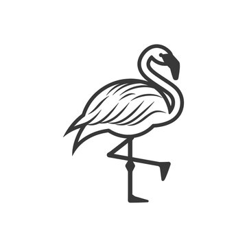 recommend clip art: minimalist flamingo line art icon logo symbol