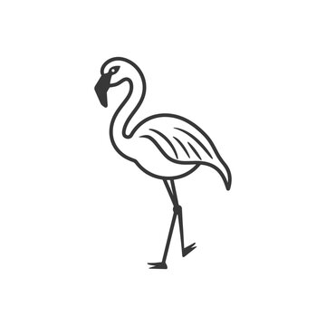 recommend clip art: minimalist flamingo line art icon logo symbol