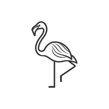 recommend clip art: minimalist flamingo line art icon logo symbol