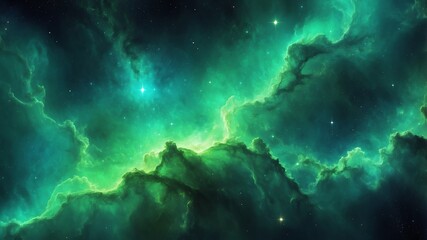 green cosmic nebula abstract background design