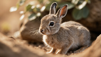 Fototapeta premium Baby hare in nature.